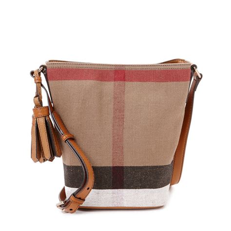 burberry ashby canvas bag|BURBERRY Canvas Mega Check Medium Ashby Bucket Bag .